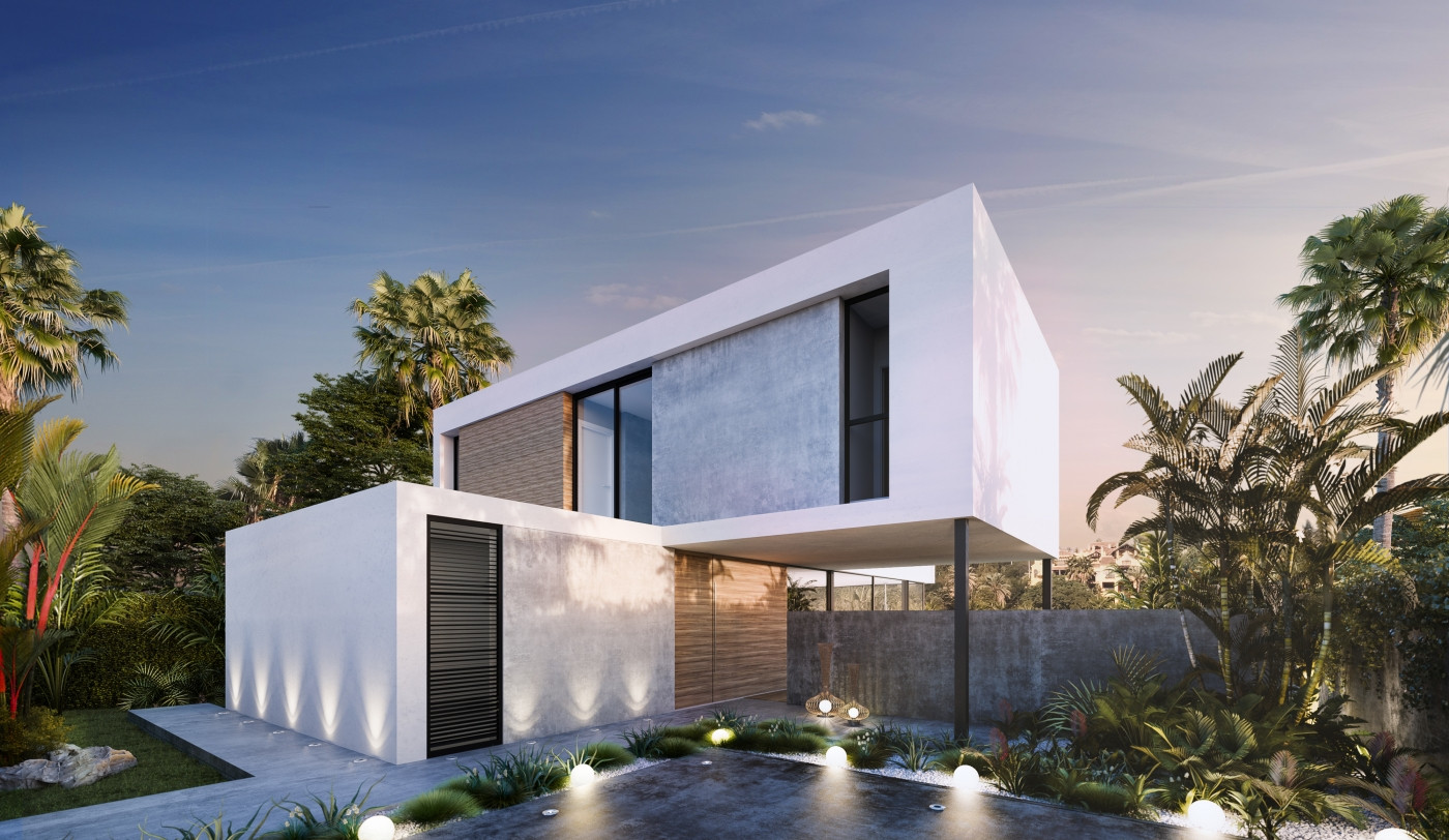 Contemporary style villa in front line golf in Estepona