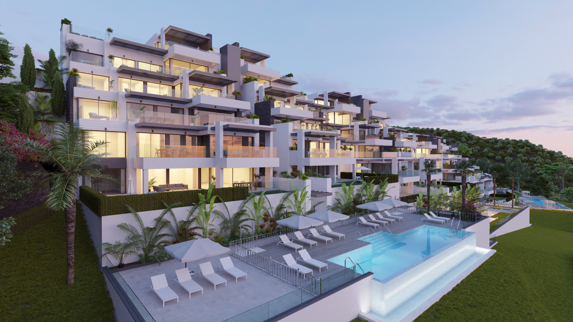 Obra nueva de lujo de apartamentos y áticos en Benahavis