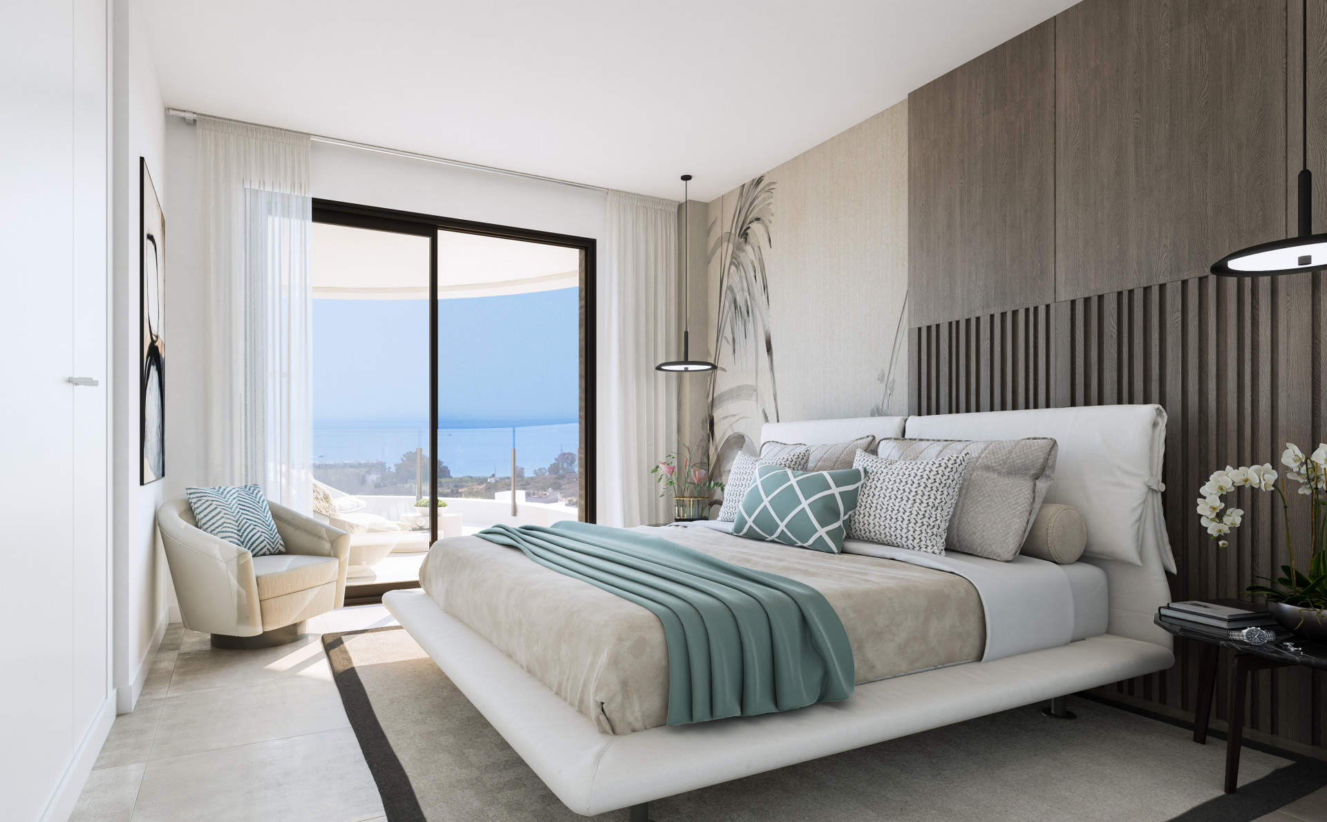 215 exclusivas viviendas especialmente diseñadas para disfrutar del estilo devida mediterráneo. Se ubica en un enclave privilegiado, a mitad de caminoentre Estepona y Marbella.