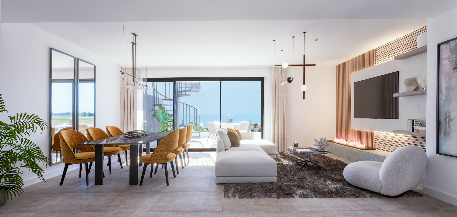 215 exclusivas viviendas especialmente diseñadas para disfrutar del estilo devida mediterráneo. Se ubica en un enclave privilegiado, a mitad de caminoentre Estepona y Marbella.