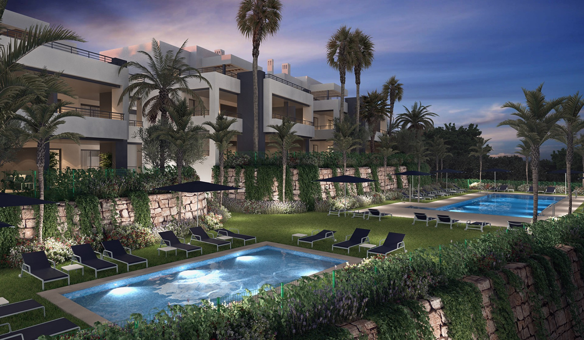 Amazing complex of 2 and 3 bedroom apartments in Casares