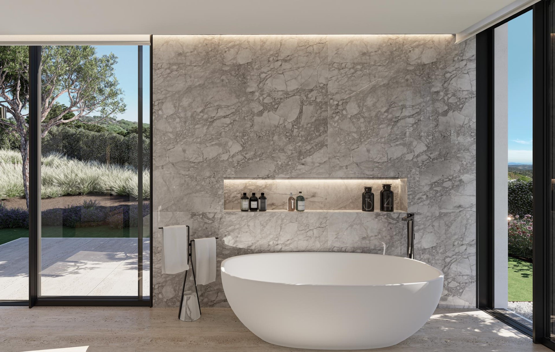 Modern architecture, brand new family villa with panoramic views in La Reserva de Sotogrande