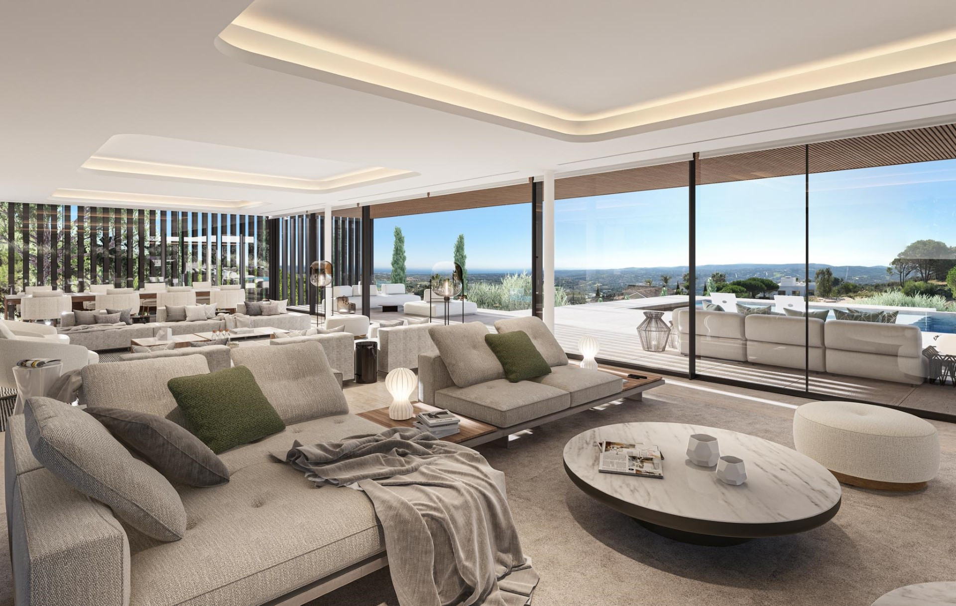 Modern architecture, brand new family villa with panoramic views in La Reserva de Sotogrande
