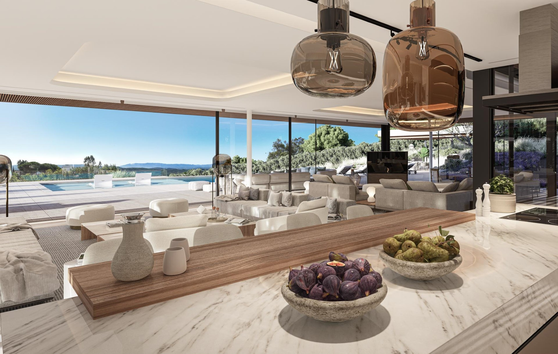 Modern architecture, brand new family villa with panoramic views in La Reserva de Sotogrande