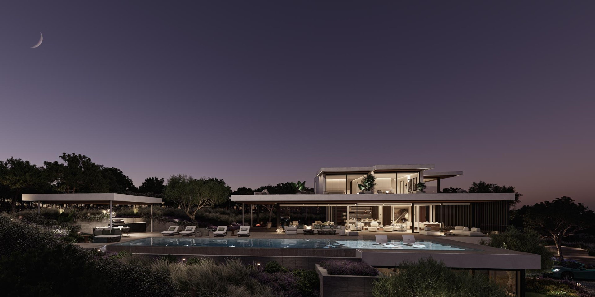Modern architecture, brand new family villa with panoramic views in La Reserva de Sotogrande