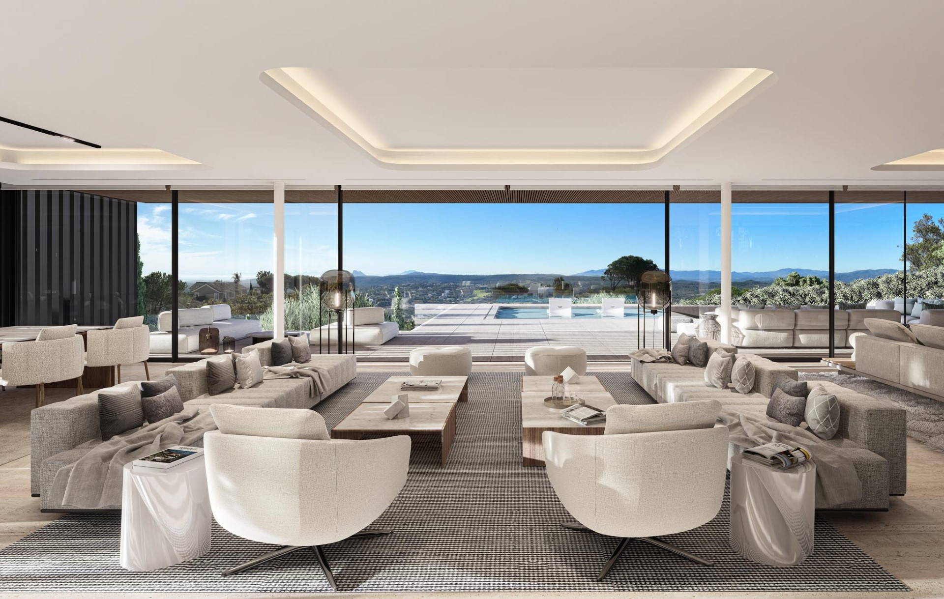 Modern architecture, brand new family villa with panoramic views in La Reserva de Sotogrande