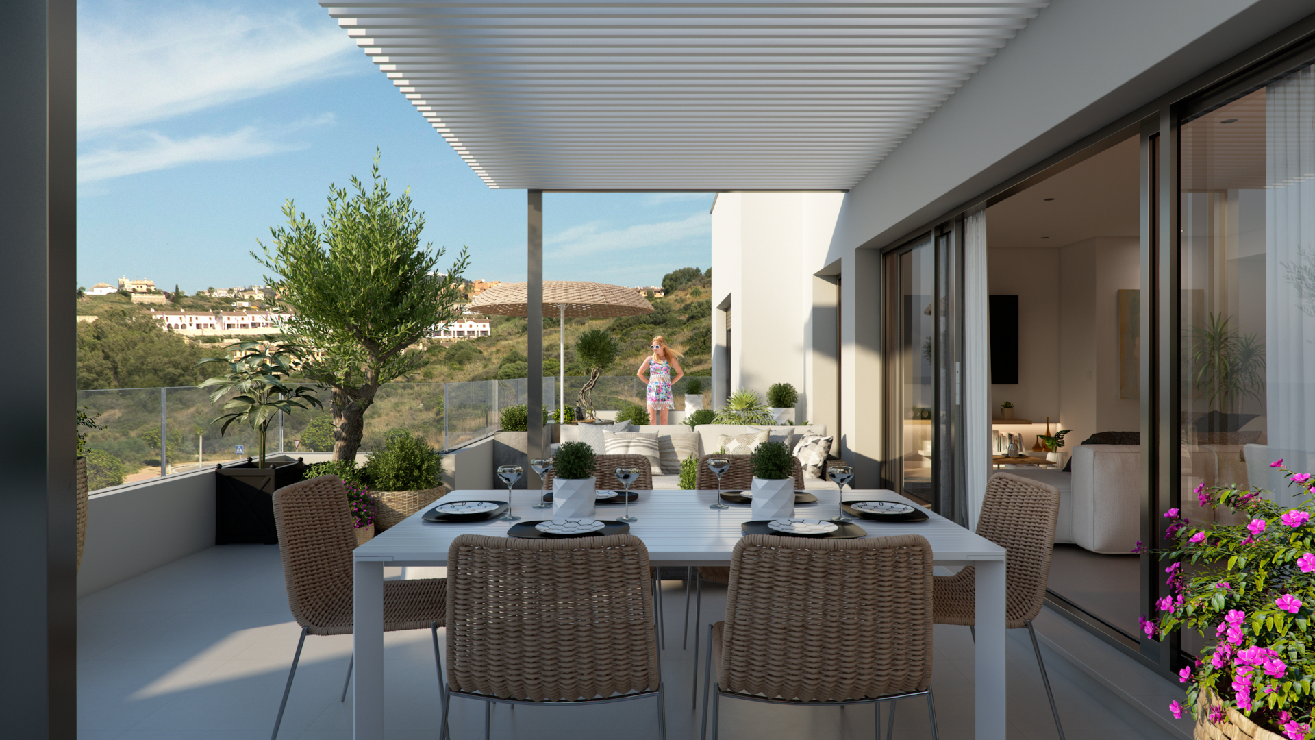 Contemporary apartment with panoramic views in Casares