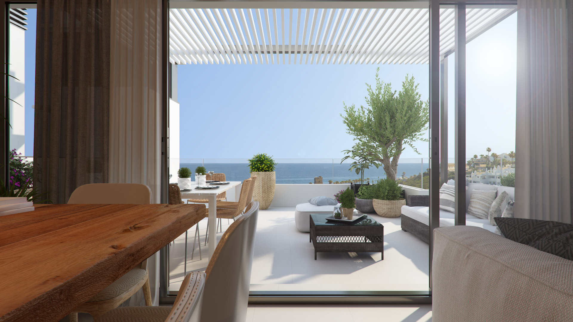 Contemporary apartment with panoramic views in Casares