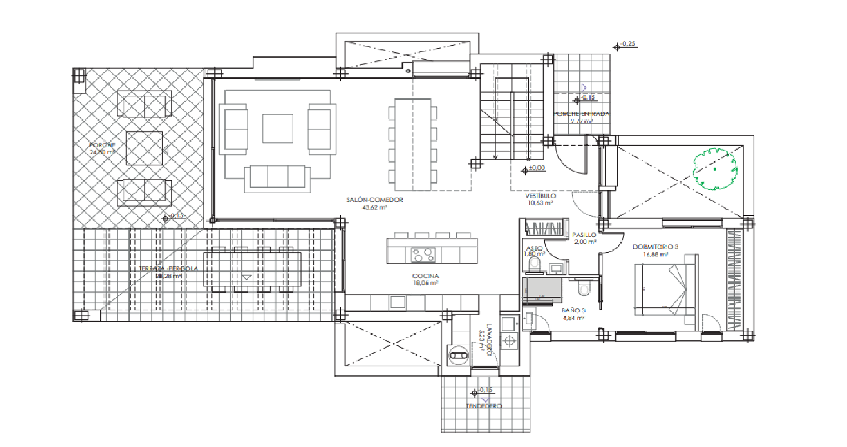 Villa de 3 dormitorios de nueva construcción en primera linea de Estepona Golf