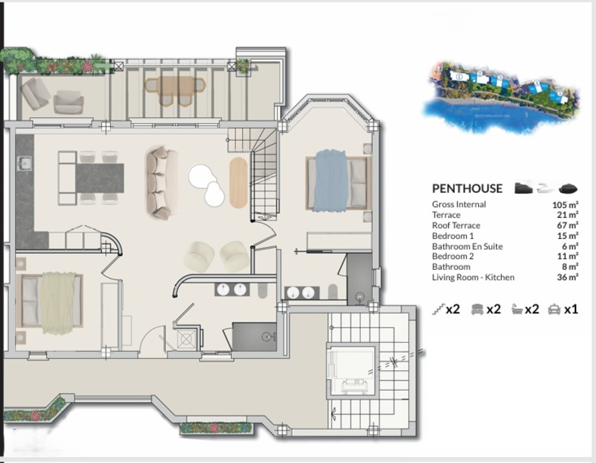 Exclusive beachfront penthouse – experience Estepona at its finest – with panoramic sea views
