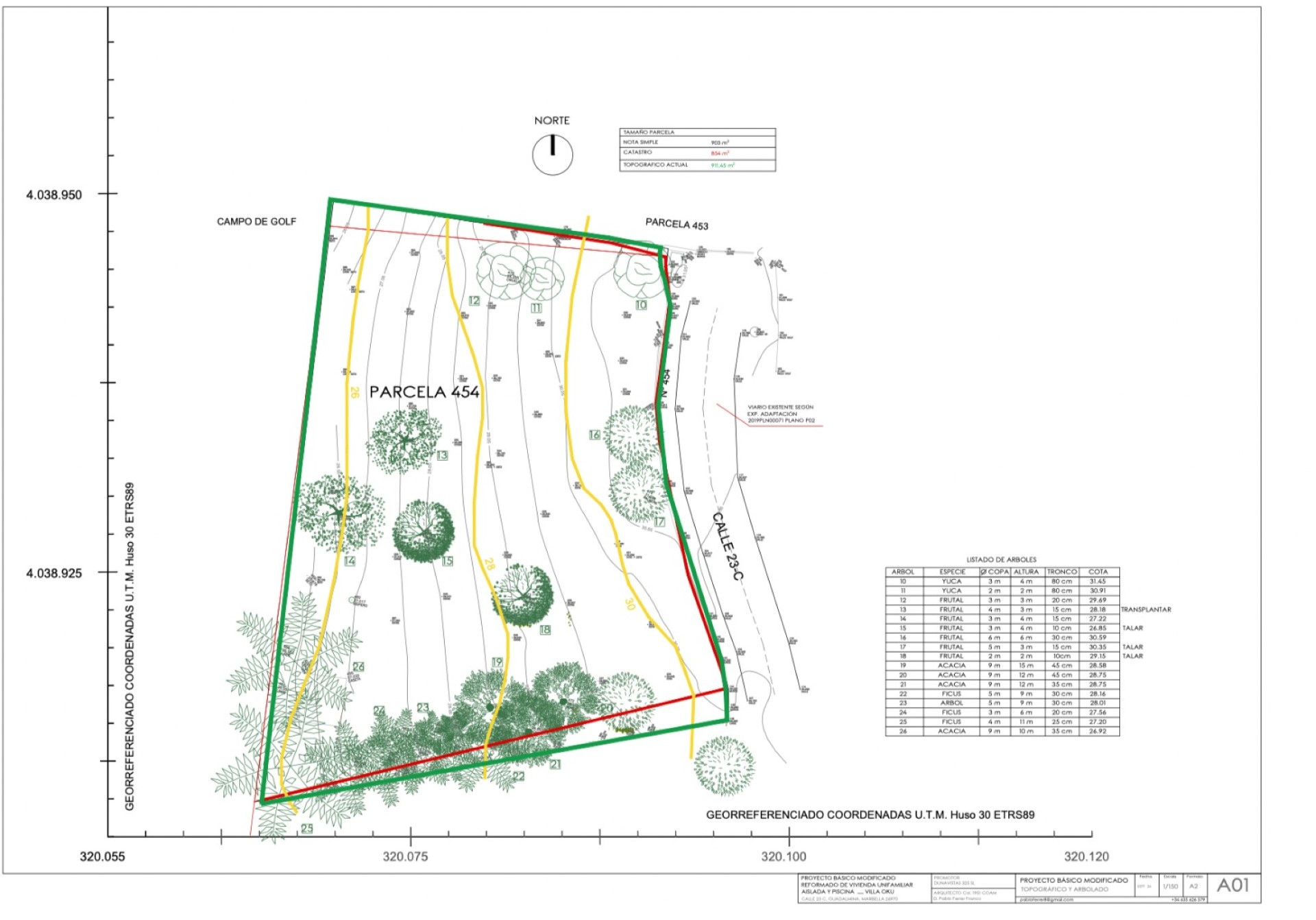 Residential front line golf plot in Guadalmina Alta with active license and project for a 597 m² villa.