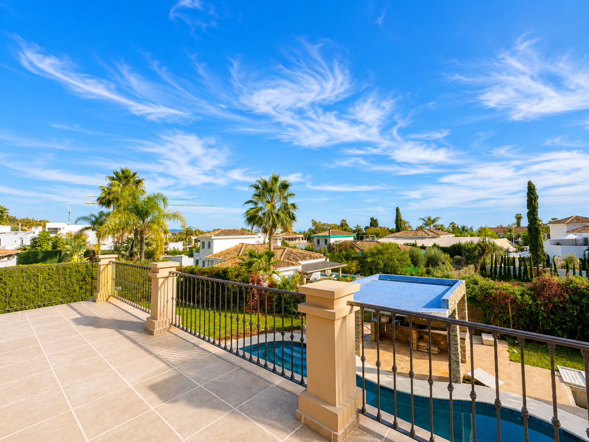 Recently refurbished three-bedroom villa with private pool and garden on Marbella Golden Mile.