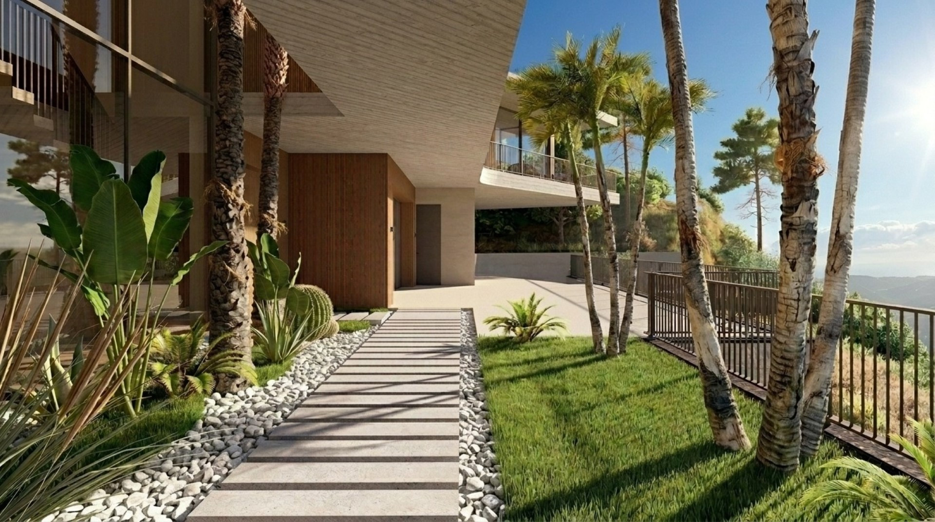 Contemporary Monte Mayor villa with panoramic sea views, infinity pool and private spa