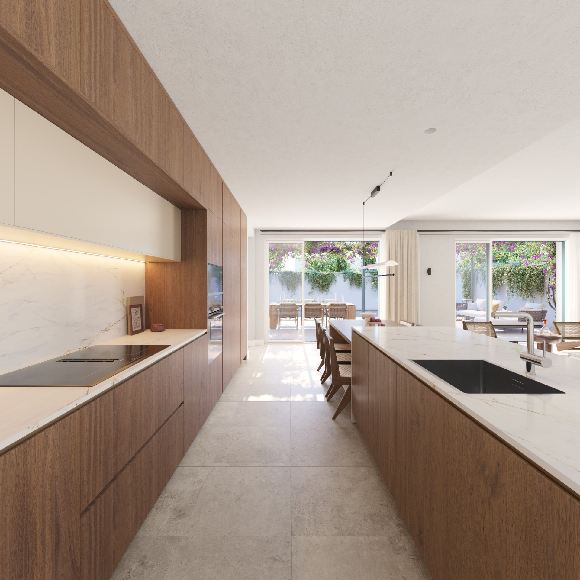 Frontline golf complex of brand new family sized townhouses in Sotogrande Alto