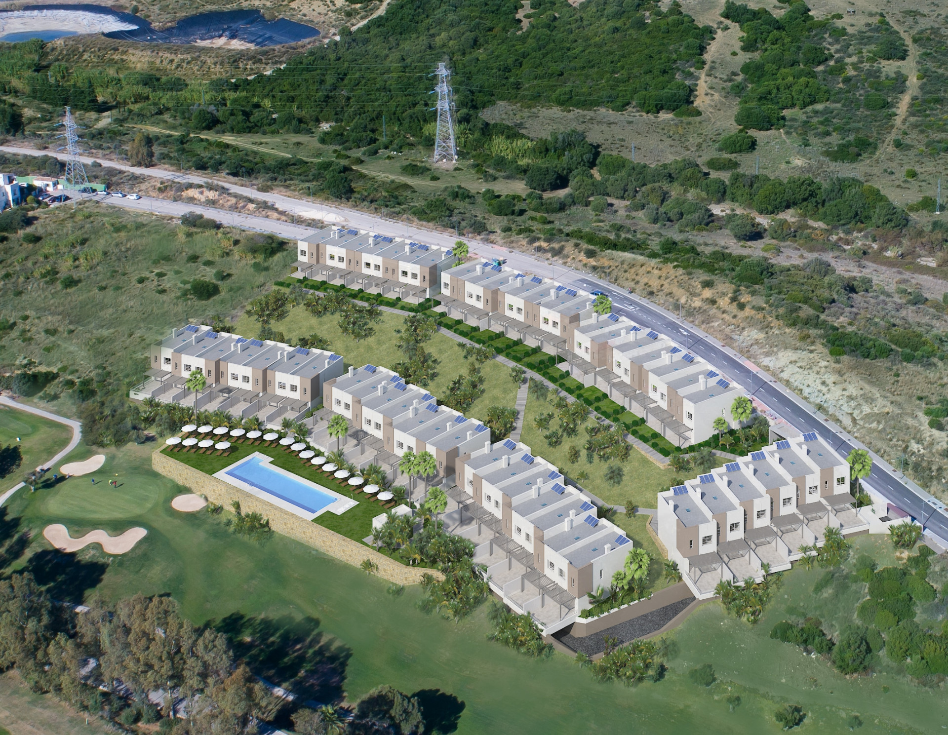 New townhouses front line golf in Estepona