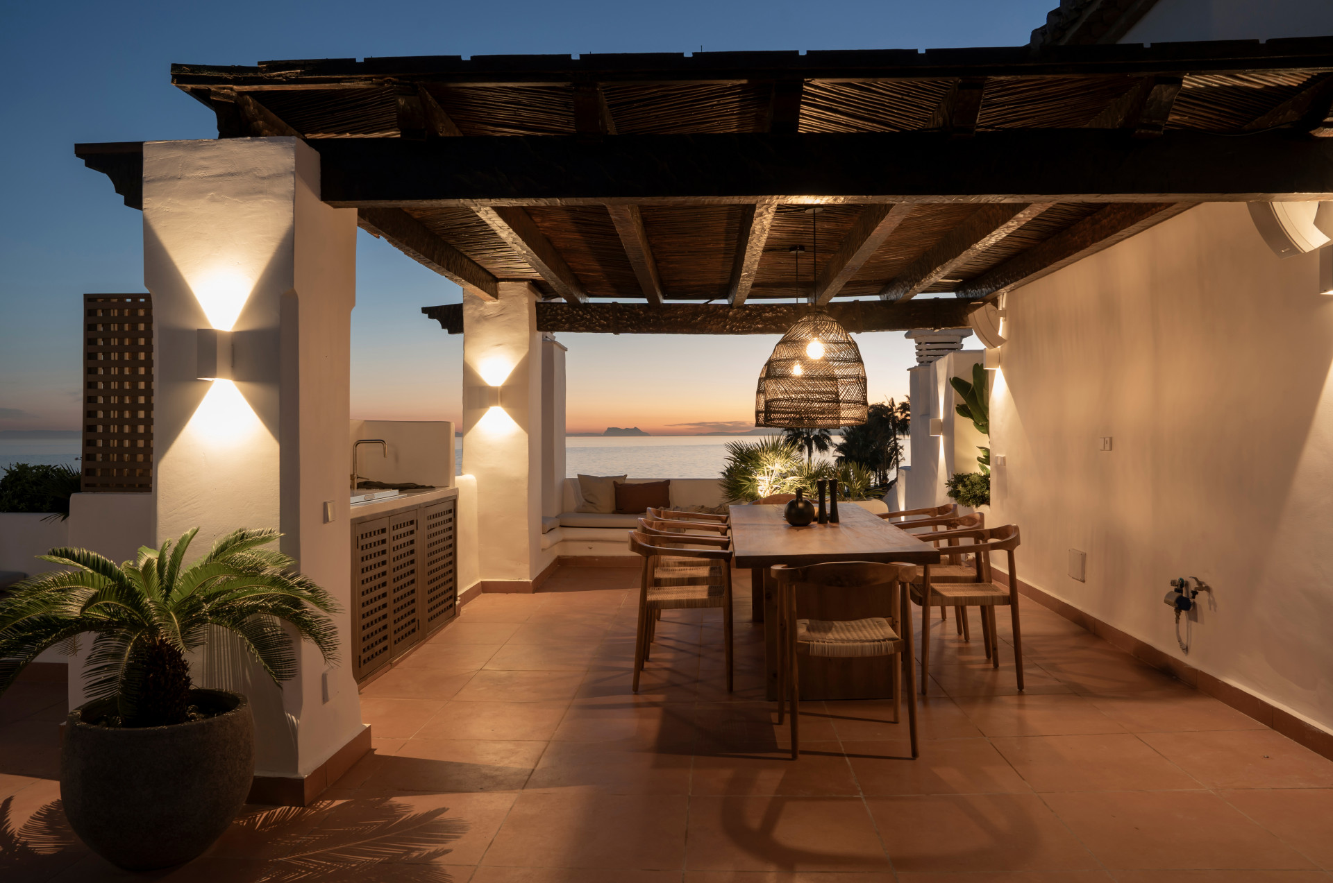 Refurbished penthouse located at frontline beach in Estepona