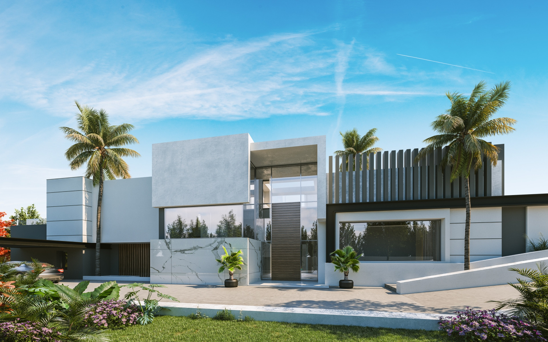 Villas ultramodernes en construction sur des terrains de premier choix à El Paraíso à Benahavis