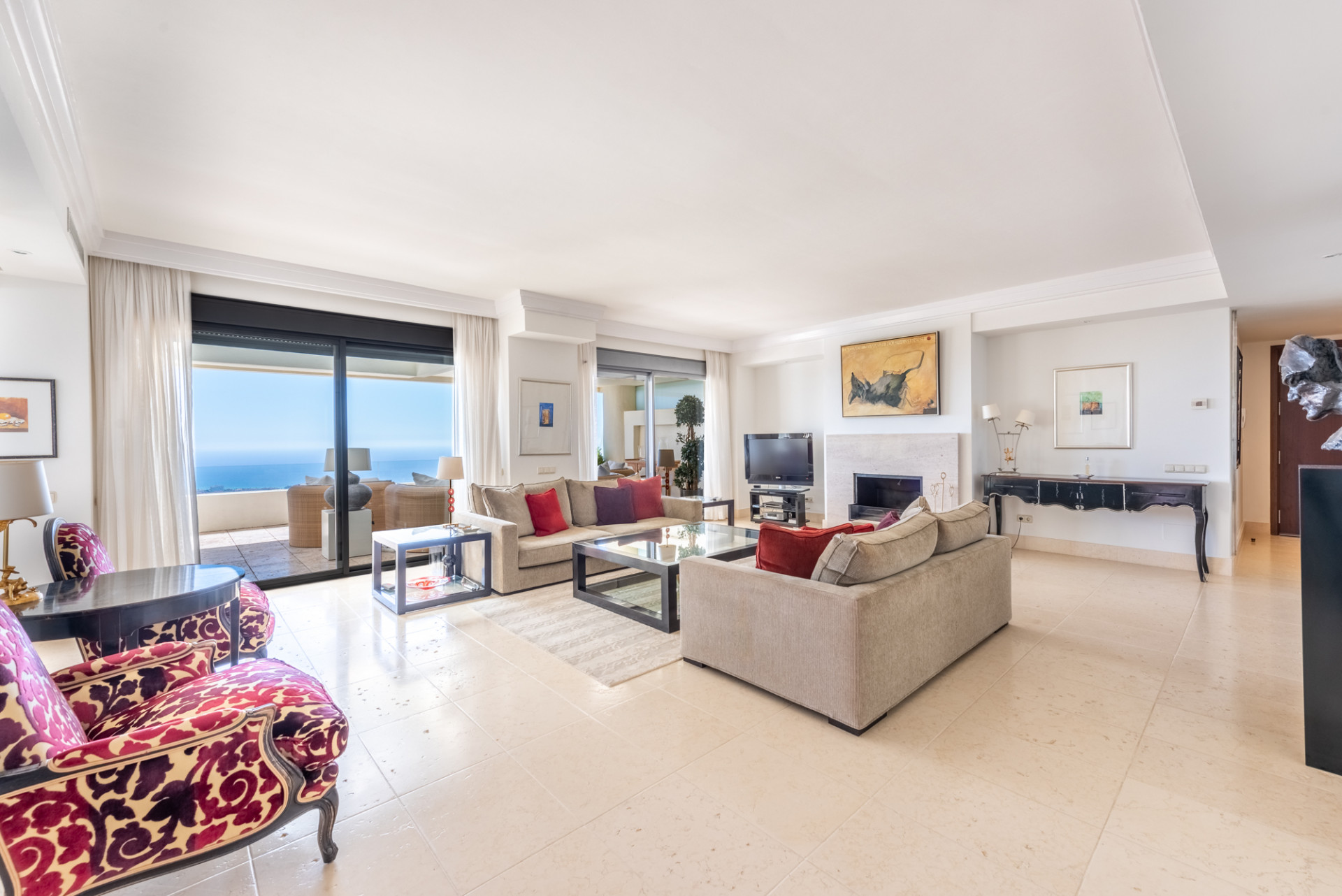 duplex penthouse met panoramische zicht op de Mediterraneaanse zee in Los Monteros Hill Club in Marbella Este