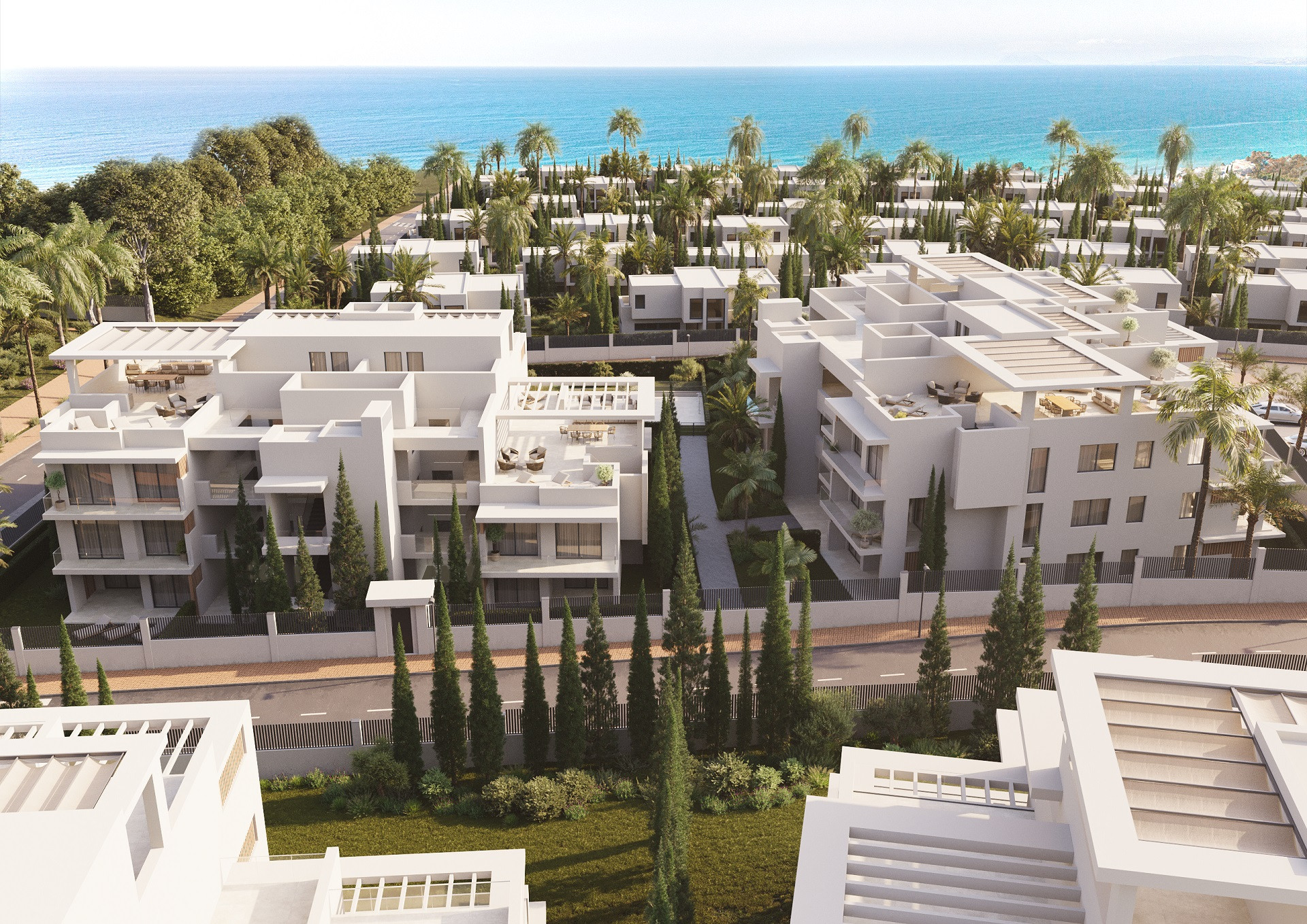 New sea view apartments within walking distance to the beach in Estepona