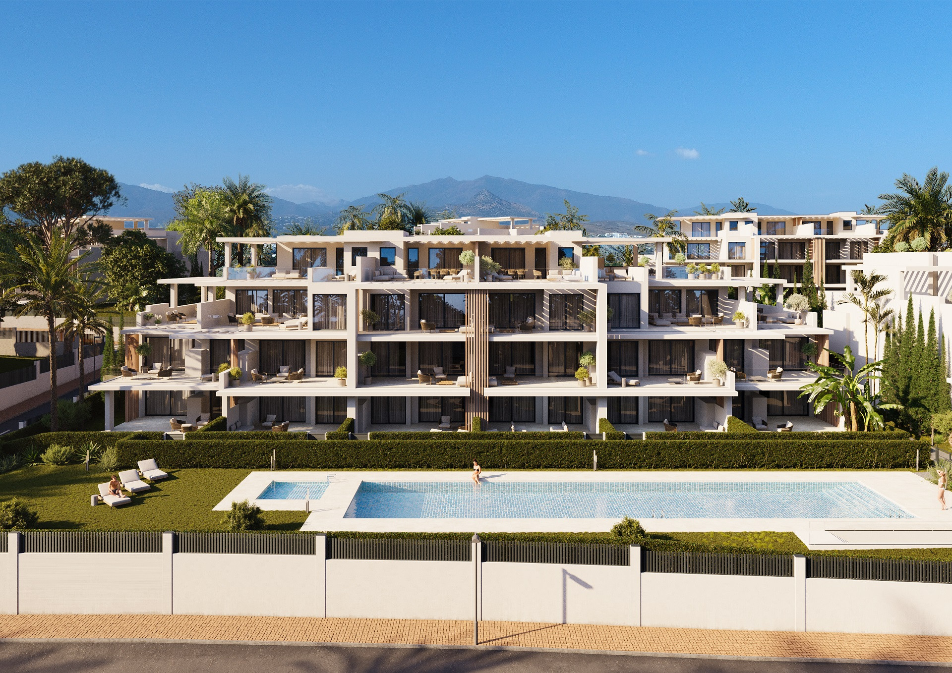 New sea view apartments within walking distance to the beach in Estepona