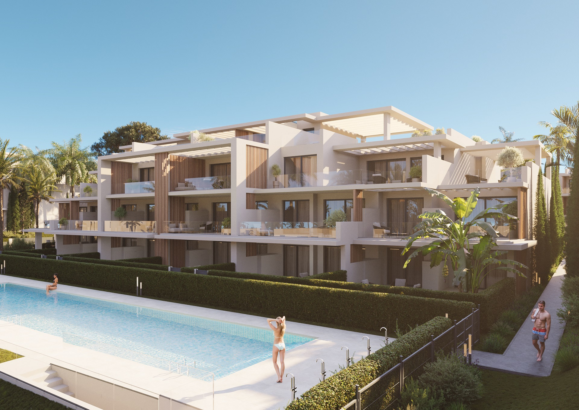 New sea view apartments within walking distance to the beach in Estepona