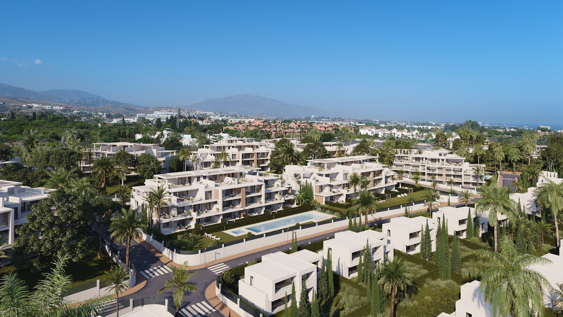 New sea view apartments within walking distance to the beach in Estepona