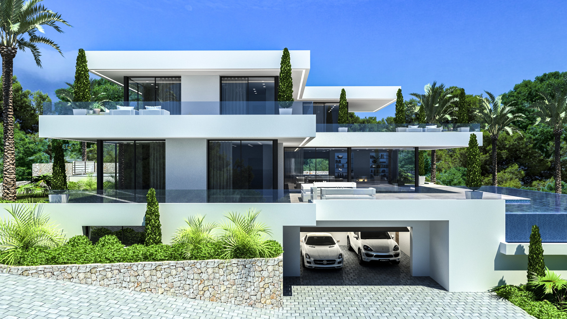 Moderne designvilla met majestueuze terrassen in Denia