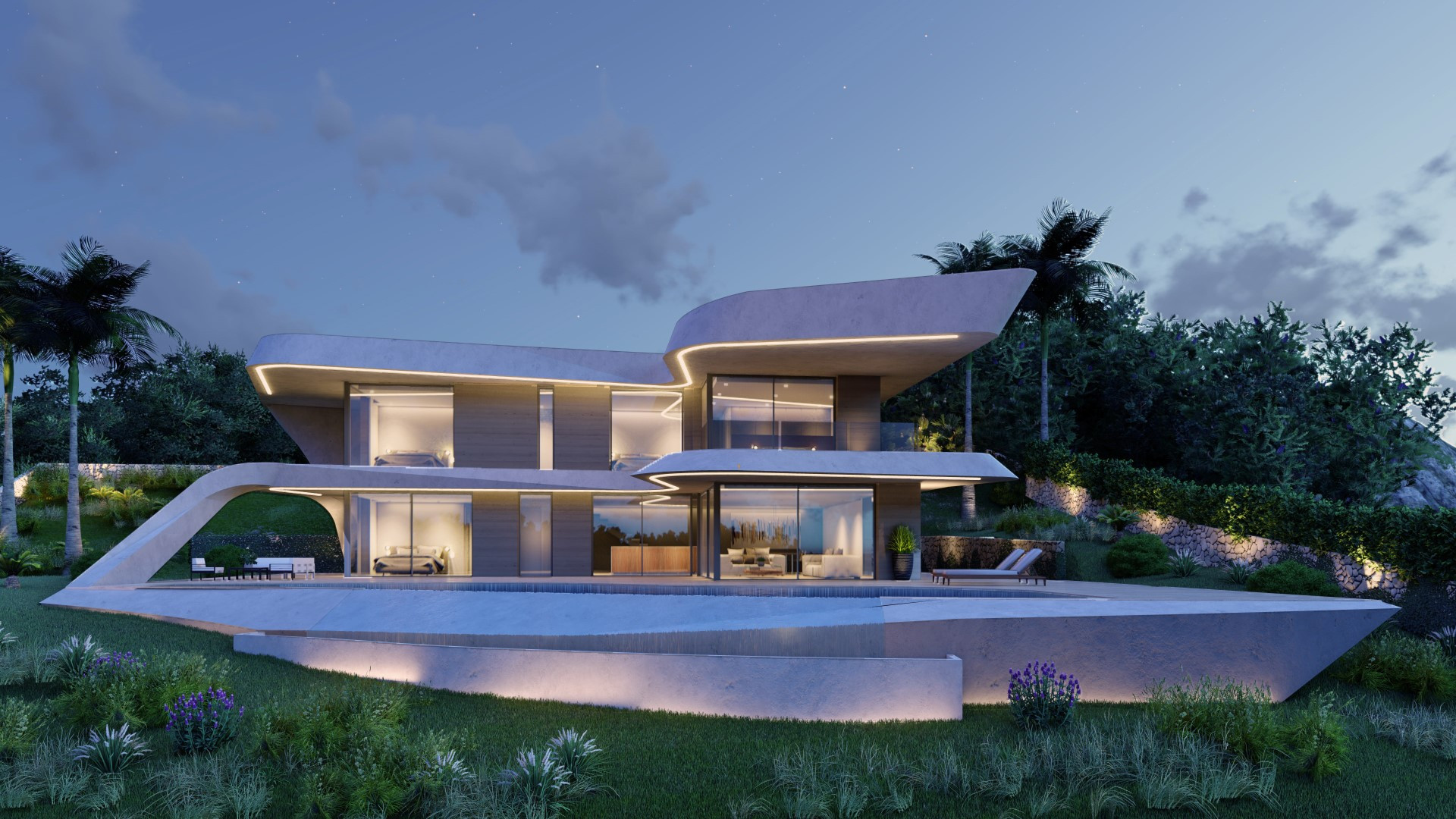 Moderne villa, dicht bij het strand met panoramisch uitzicht in Jávea