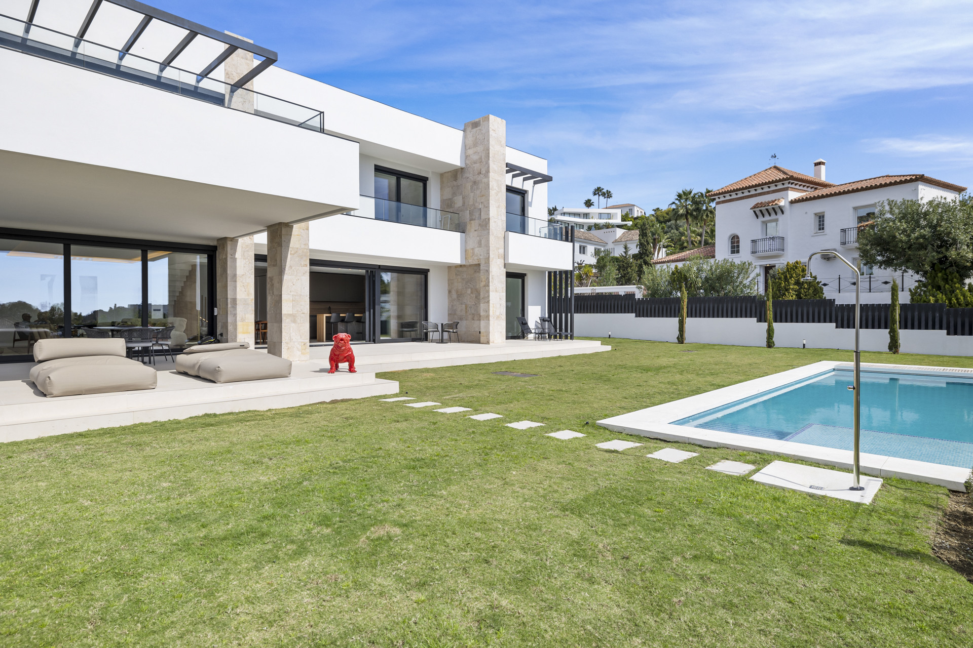 Modern brand-new villa in a quiet residential area next to golf courses in Benahavis