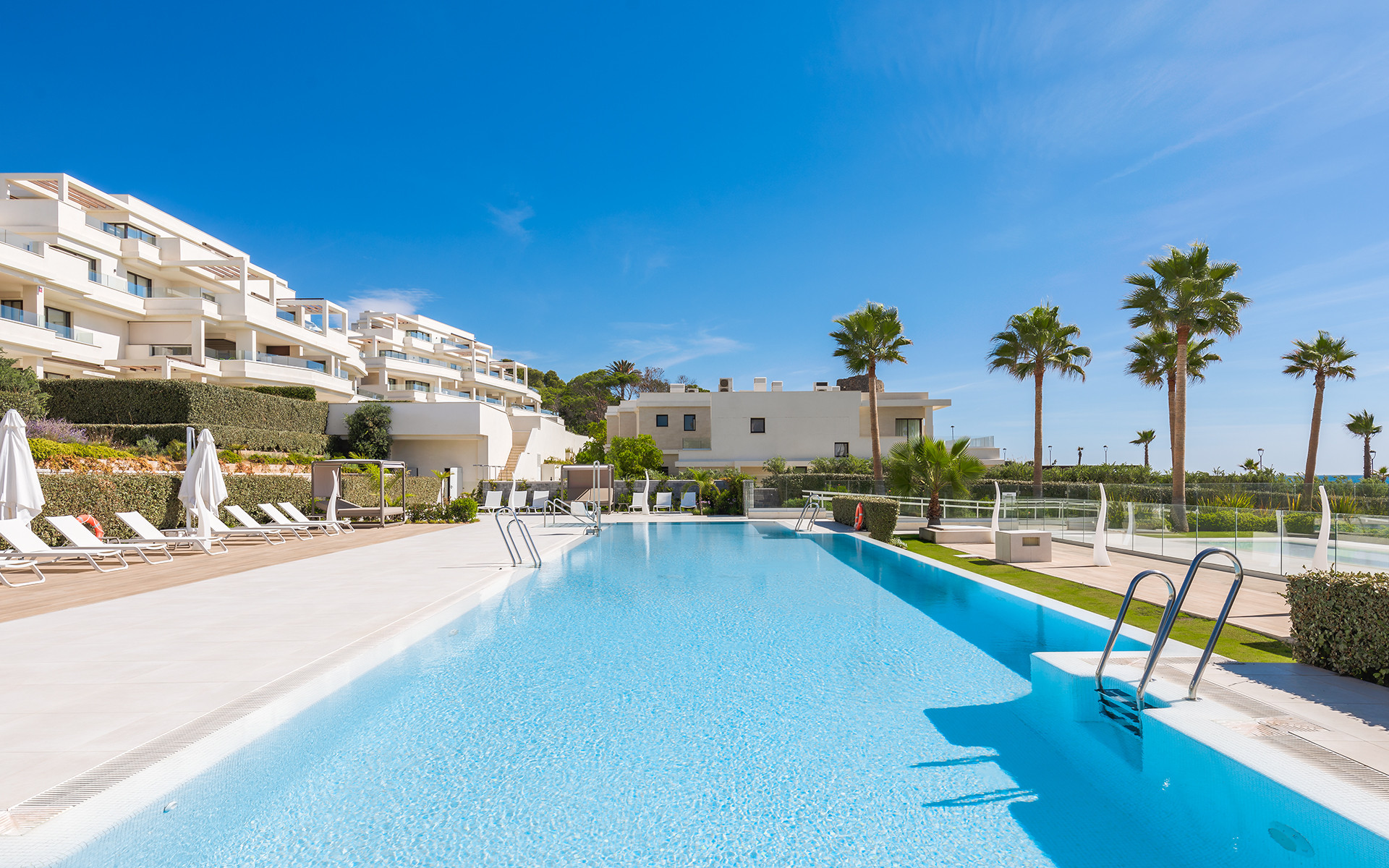 Frontline beach luxury penthouse with panoramic open sea views in Velaya in Estepona