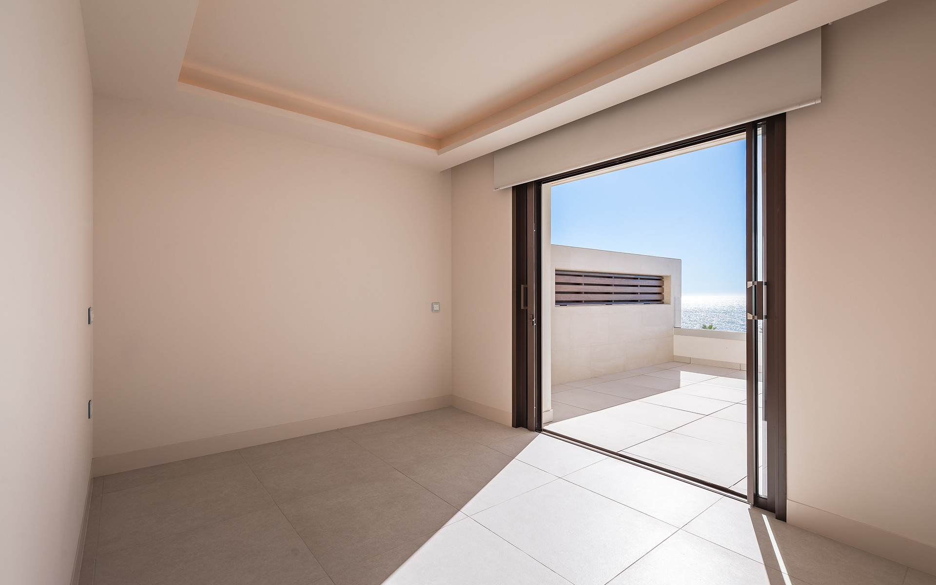 Frontline beach luxury penthouse with panoramic open sea views in Velaya in Estepona