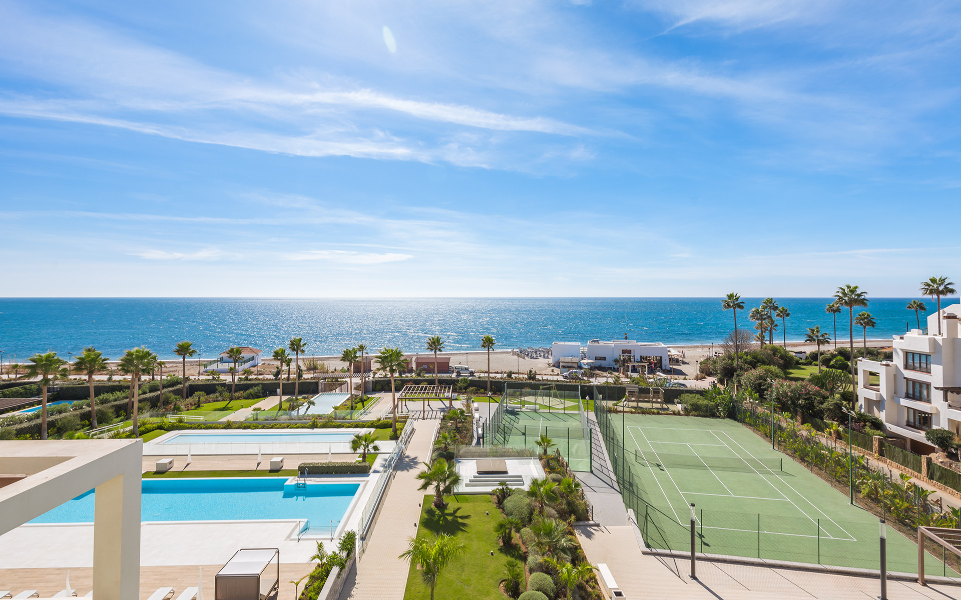 Frontline beach luxury penthouse with panoramic open sea views in Velaya in Estepona