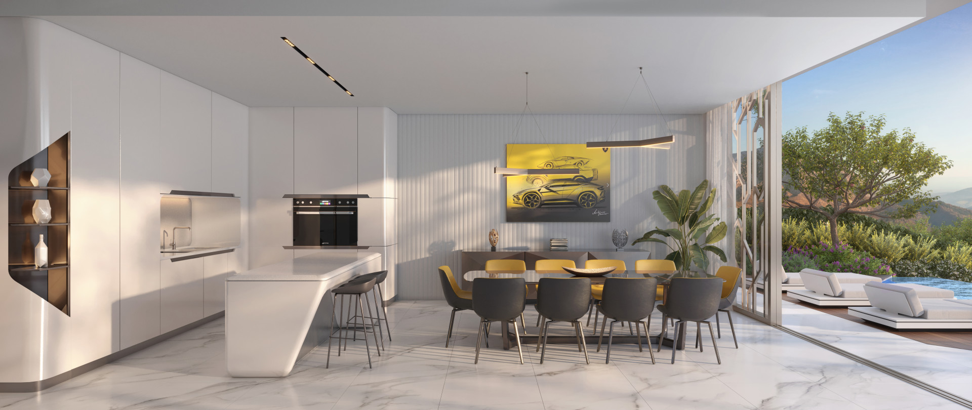 Majestic contemporary villa with sharp lines, top quality materials with panoramic views in Benahavis