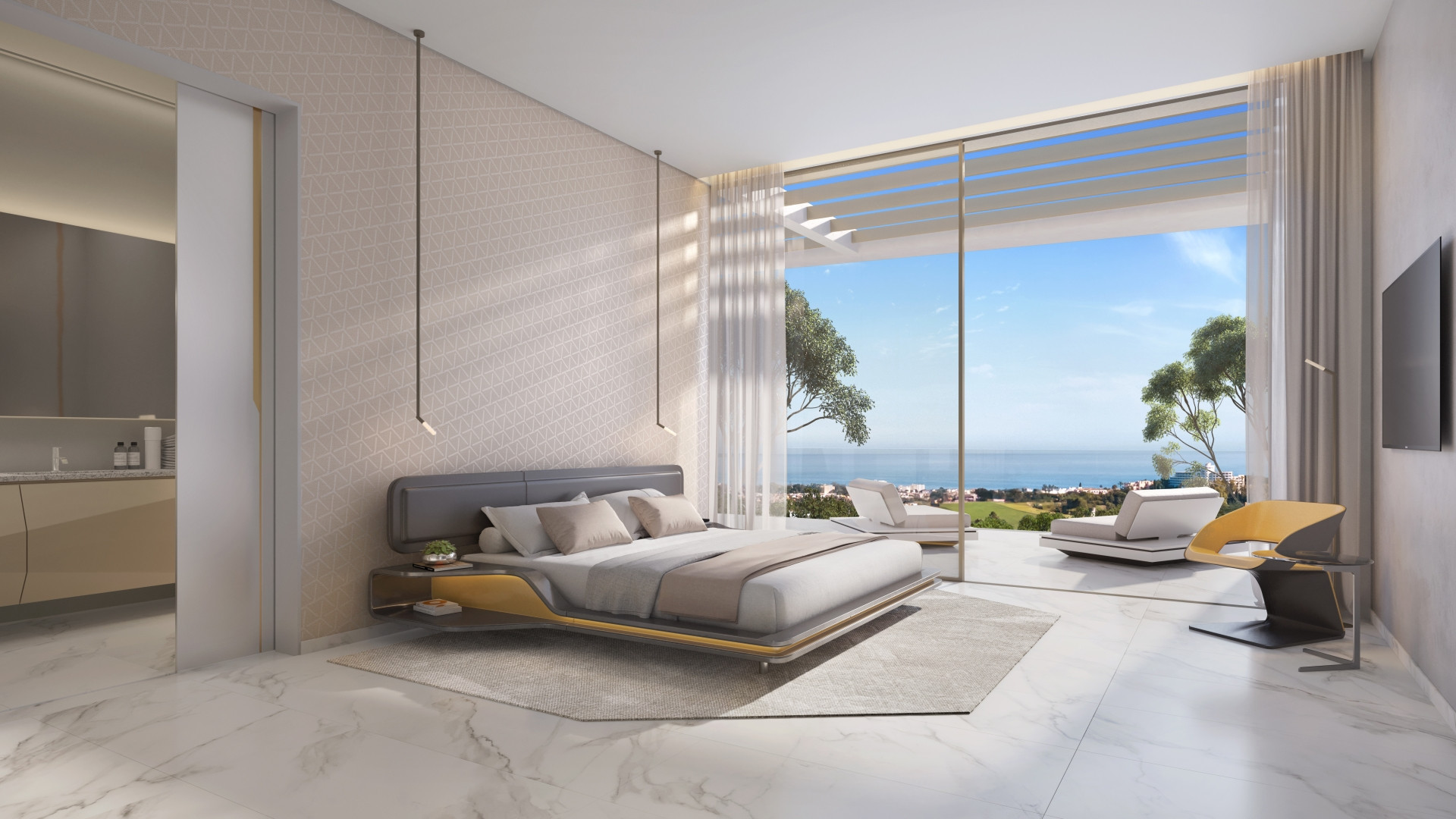 Majestic contemporary villa with sharp lines, top quality materials with panoramic views in Benahavis