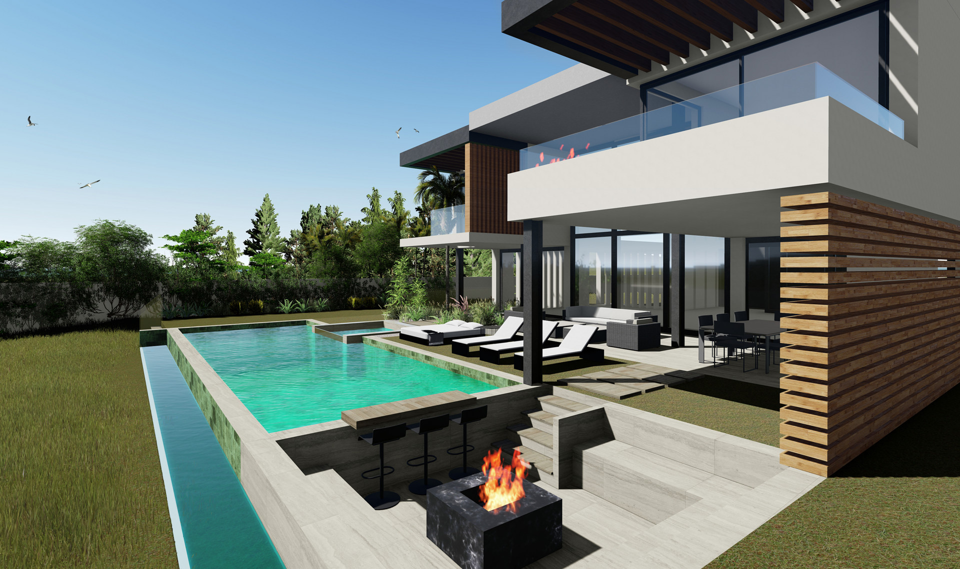 Modern villa project, direct aan de golfbaan en met zeezicht in Estepona