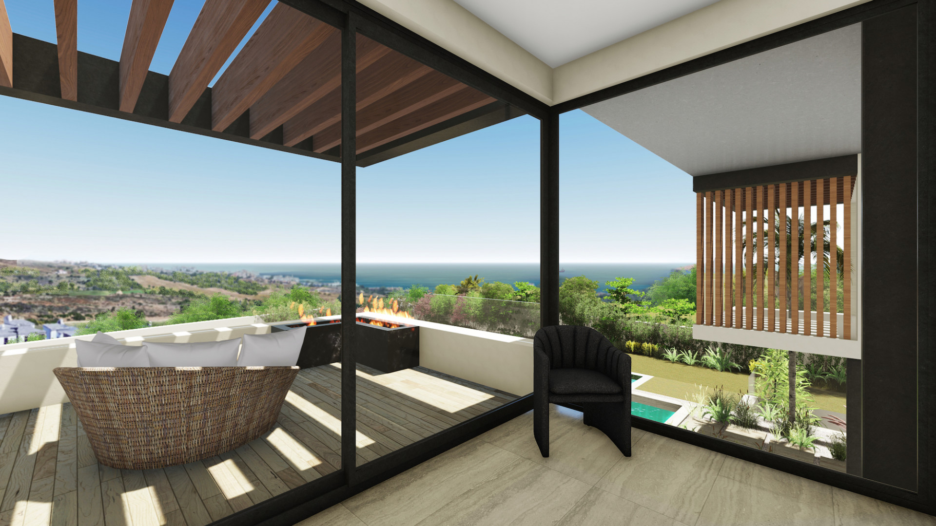Modern villa project, direct aan de golfbaan en met zeezicht in Estepona