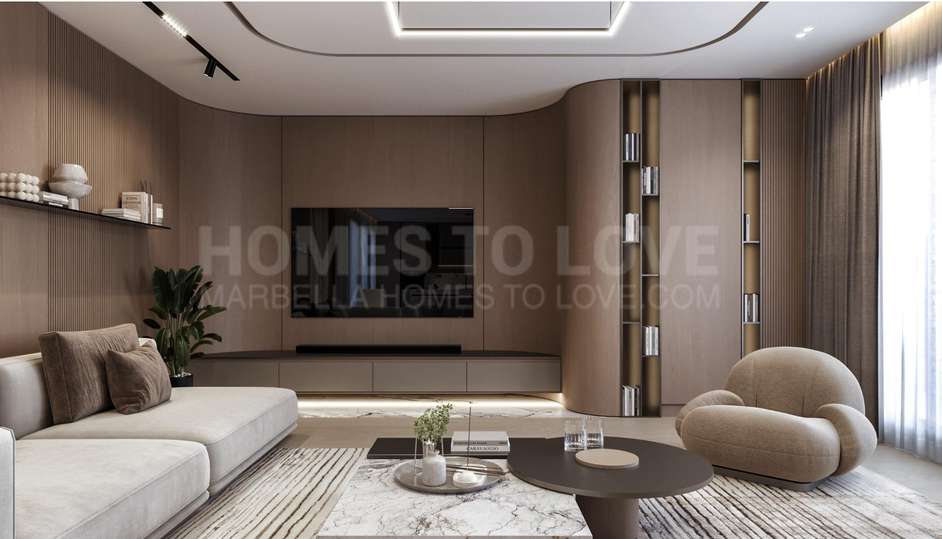 Elegant 3-bedroom residence near Marbella with 270° sea views, two terraces, jacuzzi, and premium smart home features.