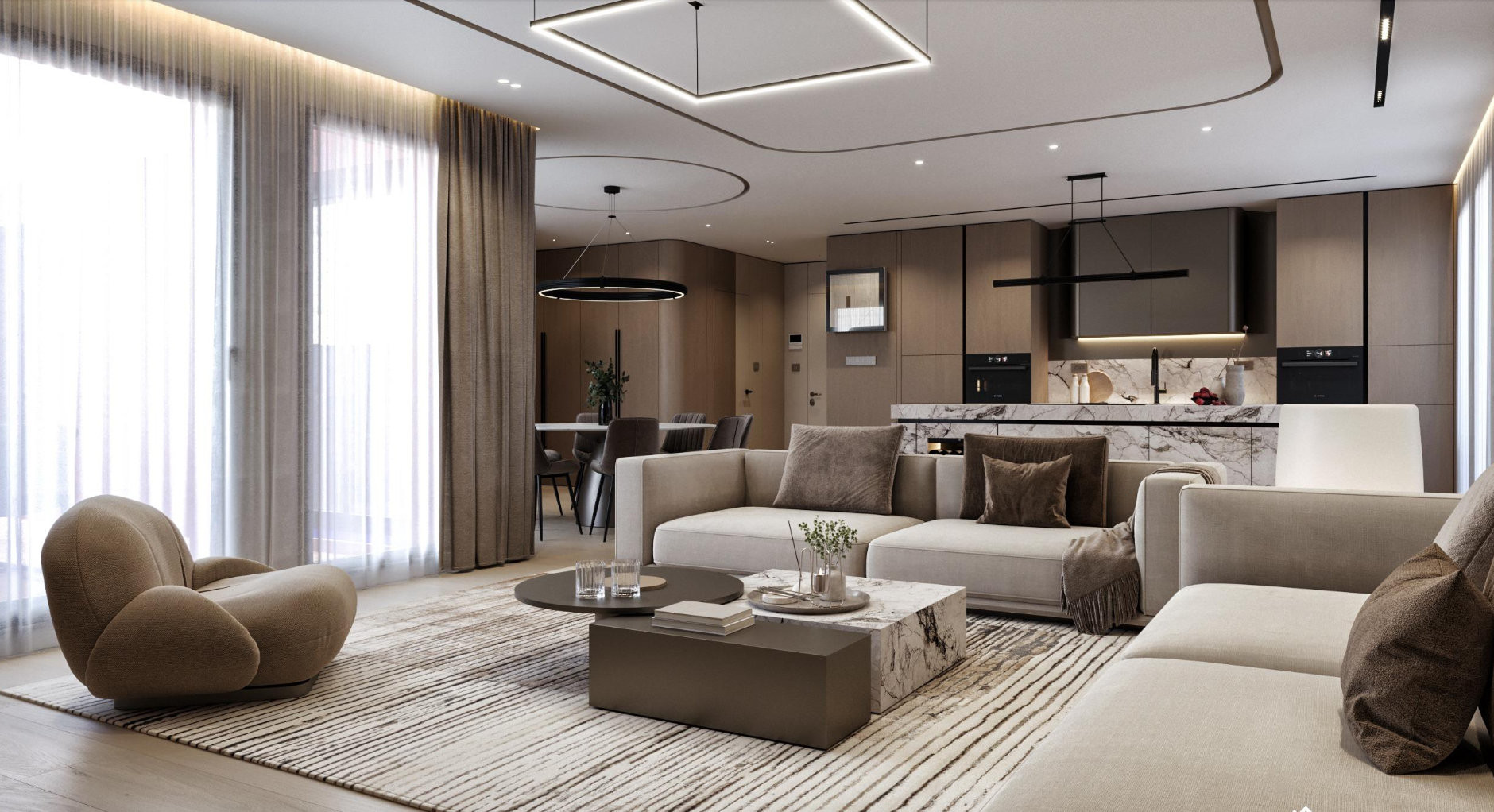 Elegant 3-bedroom residence near Marbella with 270° sea views, two terraces, jacuzzi, and premium smart home features.