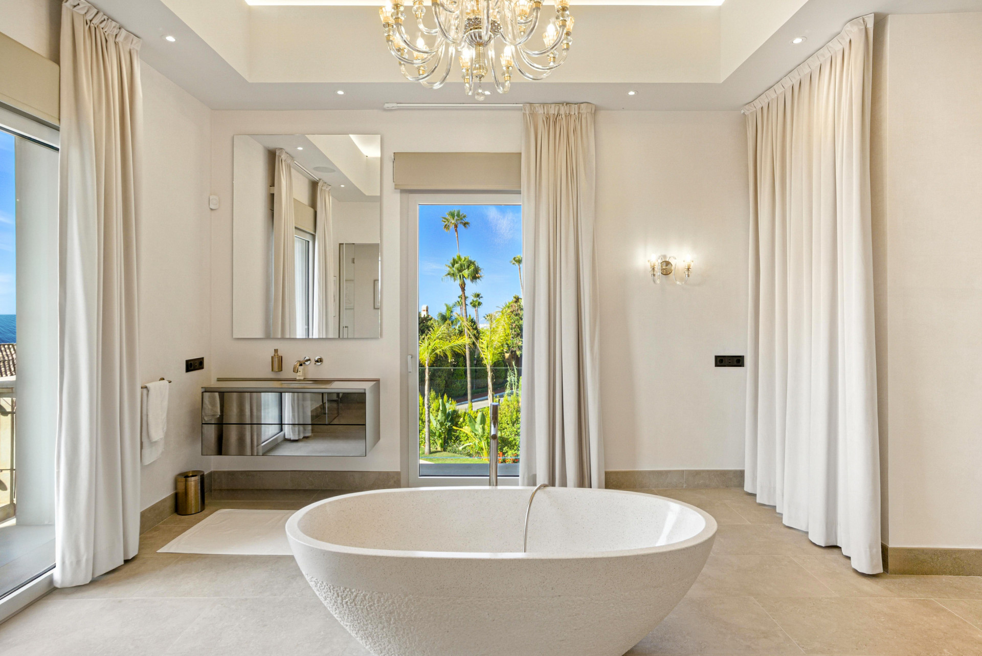 An architecturally unique, south-facing property located in the exclusive gated community of Sierra Blanca on Marbella’s prestigious Golden Mile