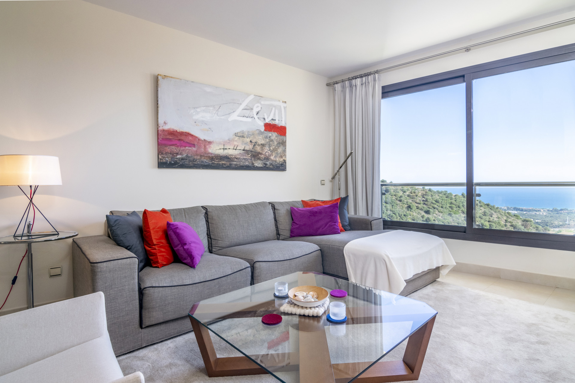 Stylish and modern, two bedroom apartment in the exclusive Samara Resort in Marbella with stunning panoramic sea views