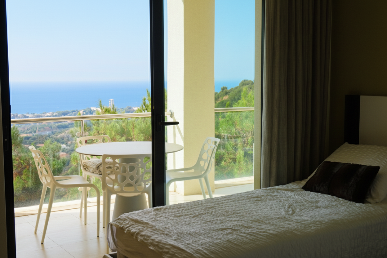 Stylish and modern, two bedroom apartment in the exclusive Samara Resort in Marbella with stunning panoramic sea views