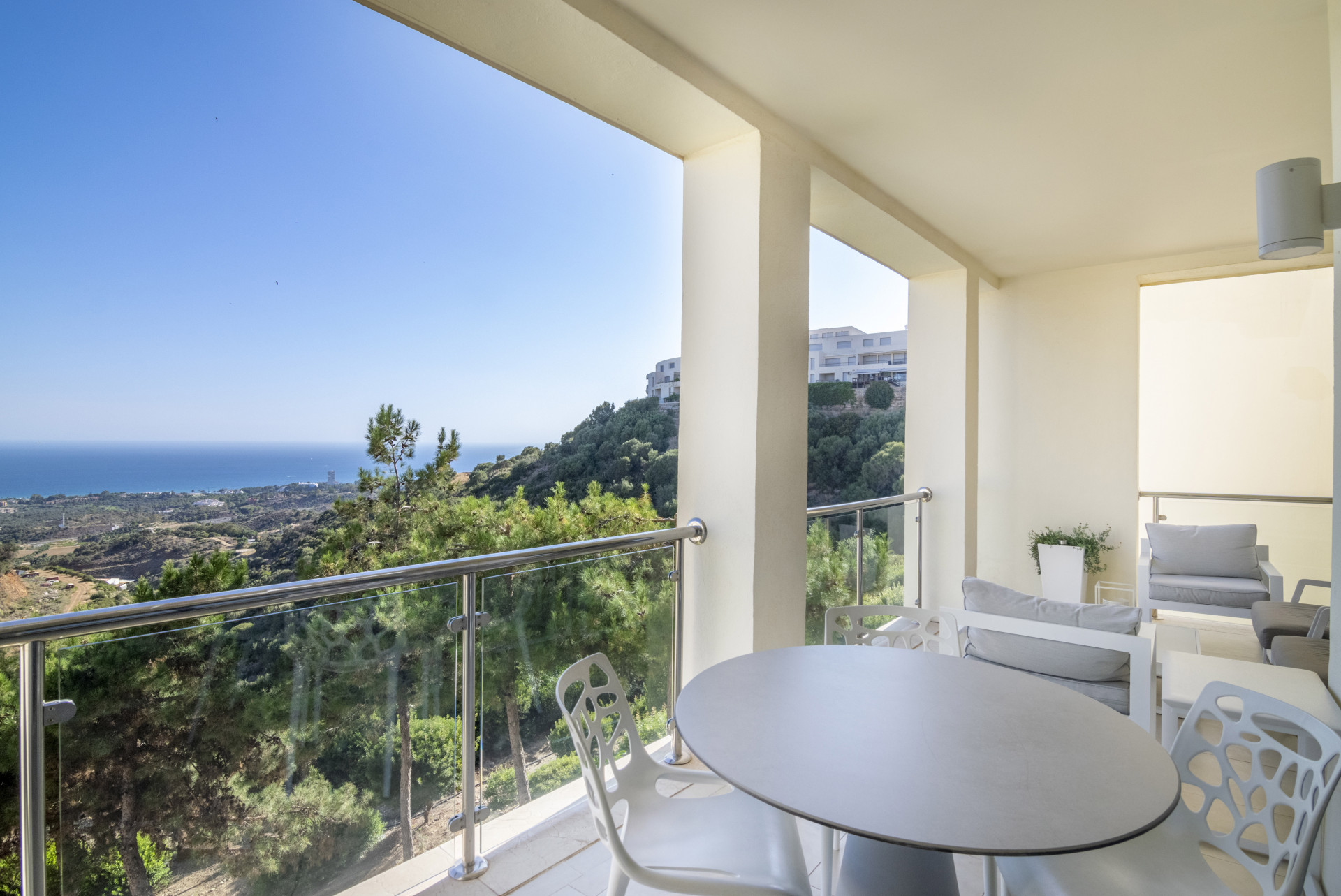 Stylish and modern, two bedroom apartment in the exclusive Samara Resort in Marbella with stunning panoramic sea views