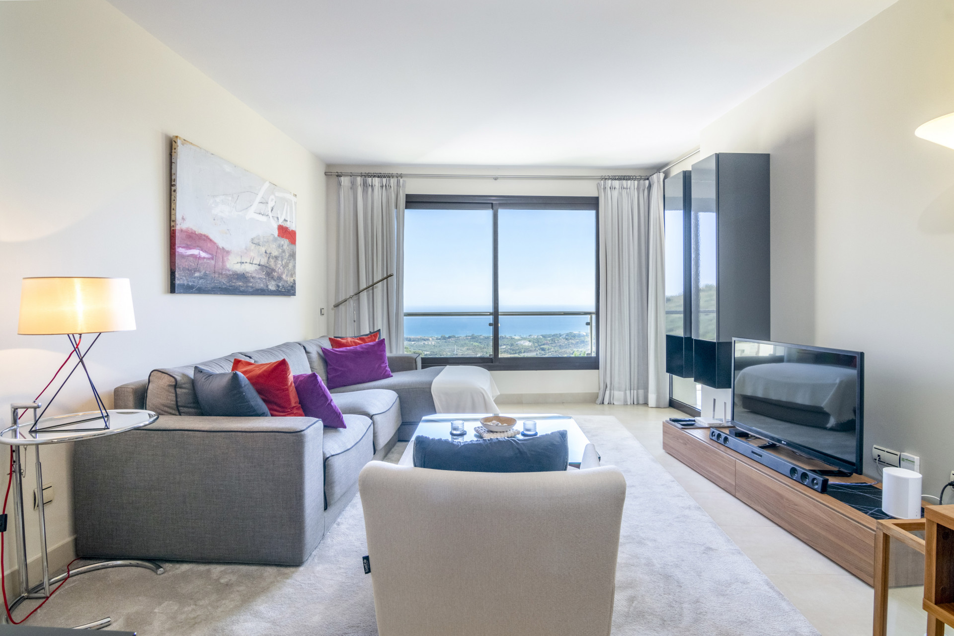 Stylish and modern, two bedroom apartment in the exclusive Samara Resort in Marbella with stunning panoramic sea views