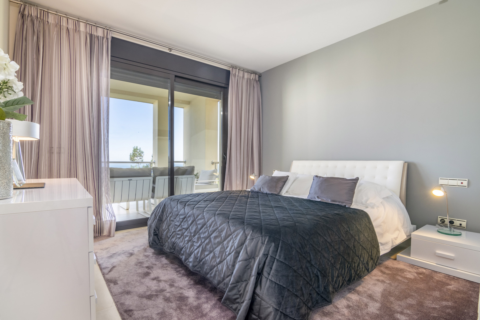 Stylish and modern, two bedroom apartment in the exclusive Samara Resort in Marbella with stunning panoramic sea views