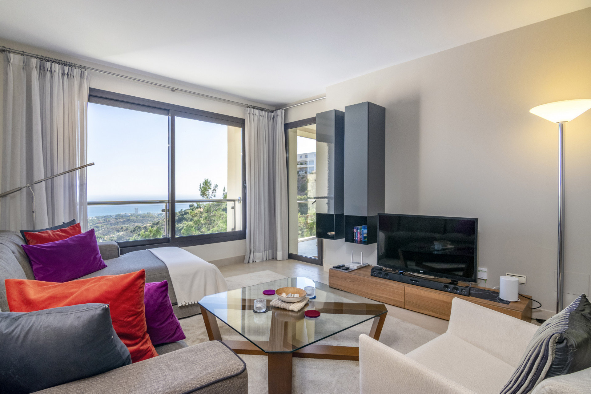 Stylish and modern, two bedroom apartment in the exclusive Samara Resort in Marbella with stunning panoramic sea views