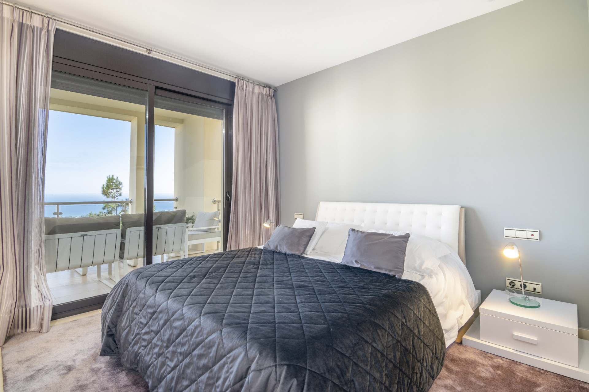 Stylish and modern, two bedroom apartment in the exclusive Samara Resort in Marbella with stunning panoramic sea views
