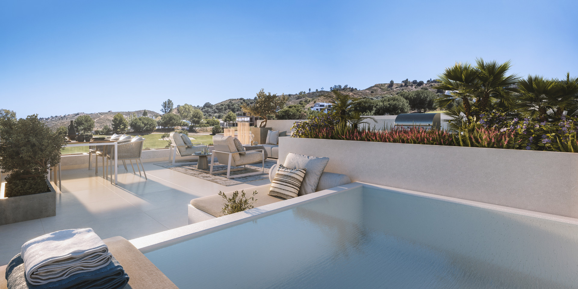Outstanding townhouse with solarium in a luxurious urbanization with top of the range amenities