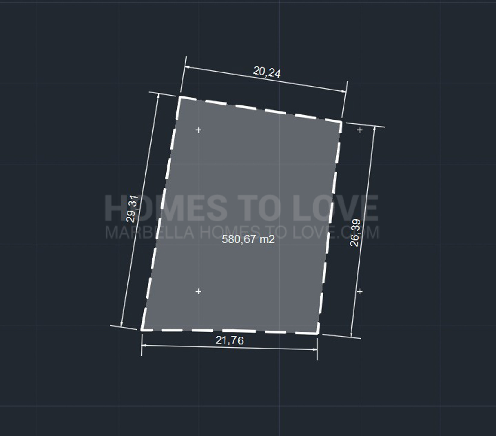 Parcela de 580 m² en zona residencial