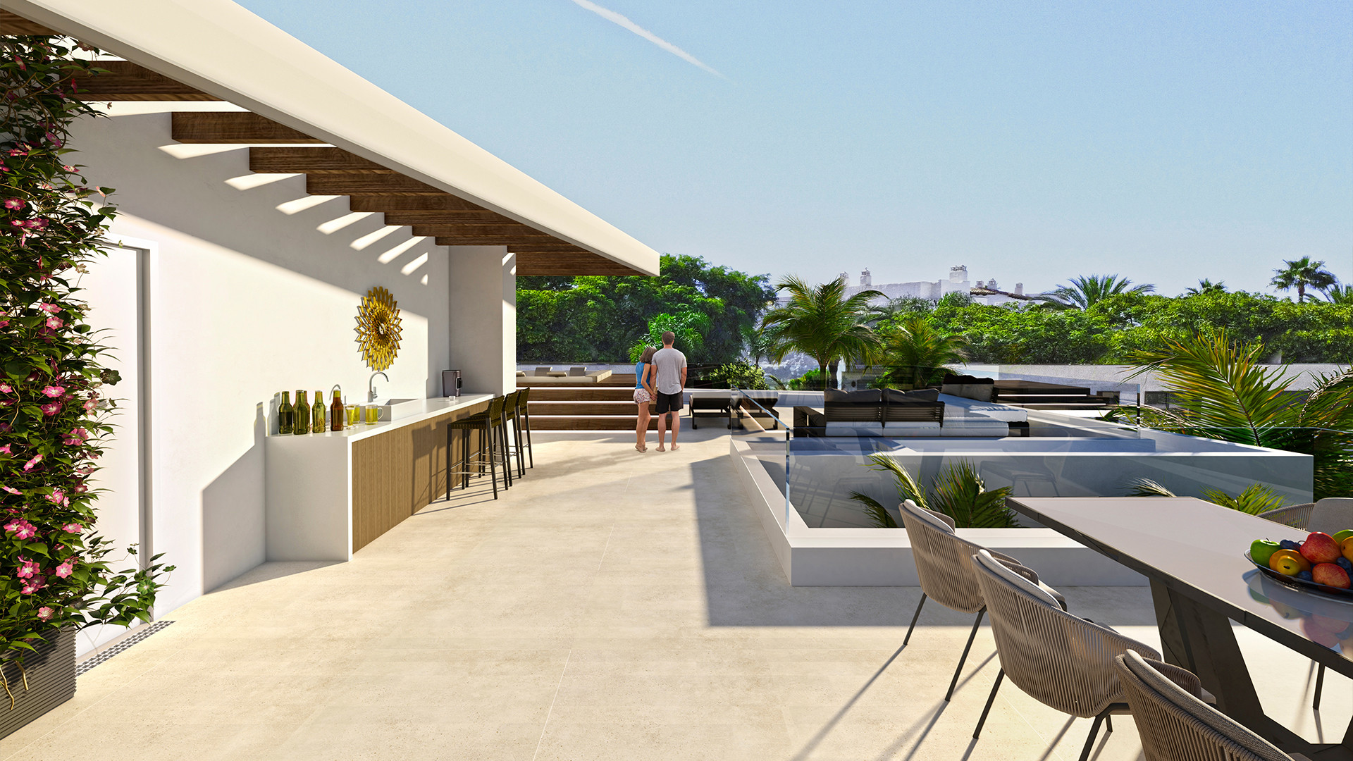 Luxury Villa in Puerto Banús at Mistral Beach with Five Bedrooms