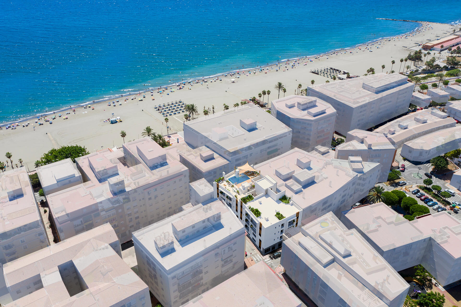 New two-bedroom apartment just steps away from the beaches in the center of Estepona.